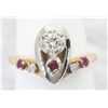 Image 8 : 0.20ctw Diamond and Ruby Ring - 14KT Yellow Gold