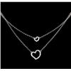 Image 2 : 0.24ctw Diamond Heart Necklace - 14KT White Gold