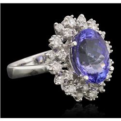 14KT White Gold 5.30ct Tanzanite and Diamond Ring