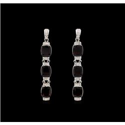 Crayola 21.00ctw Garnet and White Sapphire Earrings - .925 Silver