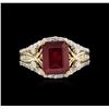 Image 2 : 5.38ct Ruby and Diamond Ring - 14KT Yellow Gold