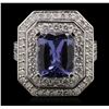 Image 3 : 14KT White Gold 2.74ct Tanzanite and Diamond Ring