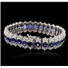 Image 2 : 14KT White Gold 20.79ctw Sapphire and Diamond Bracelet