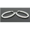 Image 6 : 3.12ctw Diamond Hoop Earrings - 14KT White Gold