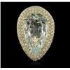 Image 4 : 14KT Yellow Gold 15.52ct Aquamarine and Diamond Ring