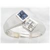 Image 4 : 0.24ctw Diamond and Sapphire Ring - 14KT White Gold