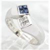 Image 6 : 0.24ctw Diamond and Sapphire Ring - 14KT White Gold