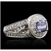 Image 1 : 14KT White Gold 1.44ct Tanzanite and Diamond Ring