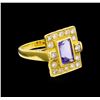 Image 1 : 2.94ct Tanzanite and Diamond Ring - 18KT Yellow Gold