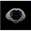 Image 1 : Platinum GIA Certified 7.92ct Sapphire and Diamond Ring