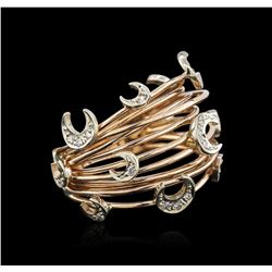 14KT Rose Gold 0.15ctw Diamond Ring