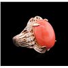 Image 1 : 14.35ct Pink Coral and Diamond Ring - 14KT Rose Gold