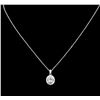 Image 2 : 1.24ctw Diamond Pendant With Chain - 14KT White Gold