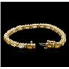 Image 3 : 14KT Yellow Gold 13.23ctw Yellow Sapphire and Diamond Bracelet