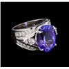 Image 1 : 10.15ct Tanzanite and Diamond Ring - 14KT White Gold
