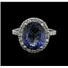 Image 2 : 14KT White Gold 5.79ct Tanzanite and Diamond Ring