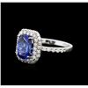 Image 1 : 14KT White Gold 1.97ct Tanzanite and Diamond Ring