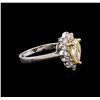 Image 2 : 1.60ctw Light Yellow Diamond Ring - 14KT Two-Tone Gold