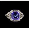 Image 3 : 14KT White Gold 3.91ct Tanzanite and Diamond Ring
