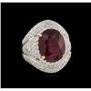 Image 1 : 7.97ct Ruby and Diamond Ring - 14KT Yellow Gold