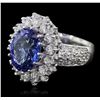 Image 2 : 14KT White Gold 5.17ct Tanzanite and Diamond Ring