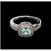 Image 2 : 0.79ct Paraiba Tourmaline and Diamond Ring - 14KT White Gold