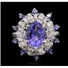 Image 3 : 14KT White Gold 3.43ctw Tanzanite and Diamond Ring