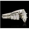 Image 1 : 14KT White Gold EGL Certified 1.70ctw Diamond Ring