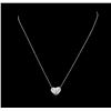 Image 2 : 0.70ctw Diamond Heart Pendant With Chain - 14KT White Gold