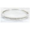 Image 1 : 2.50ctw Diamond Bangle Bracelet - 14KT White Gold