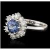Image 1 : 14KT White Gold 1.74ct Tanzanite and Diamond Ring