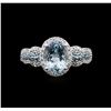 Image 2 : 14KT White Gold 1.75ct Aquamarine and Diamond Ring