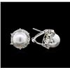 Image 2 : Pearl and Diamond Earrings - 18KT White Gold