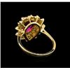 Image 3 : 1.67ct Pink Topaz and Diamond Ring - 14KT Yellow Gold