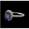 Image 1 : 18KT White Gold 1.69ct Tanzanite and Diamond Ring