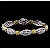 Image 1 : 1.50ctw Diamond Bracelet - 14-18KT Two-Tone Gold