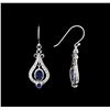 Image 2 : 2.23ctw Blue Sapphire and Diamond Earrings - 18KT