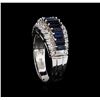 Image 4 : 1.68ctw Sapphire and Diamond Ring - 14KT White Gold