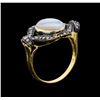 Image 4 : 4.40ct Opal and Diamond Ring - 18KT Yellow Gold