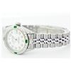 Image 3 : Rolex Stainless Steel Diamond and Emerald DateJust Ladies Watch