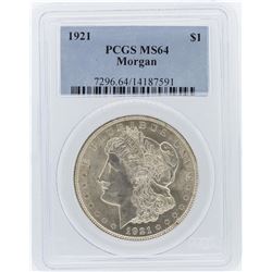 1921 PCGS MS64 Morgan Silver Dollar