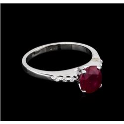 1.23ct Ruby and Diamond Ring - 14KT White Gold