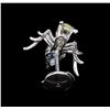 Image 3 : 0.68ct Blue Topaz and Lemon Quartz Tie Tack - 18KT White Gold