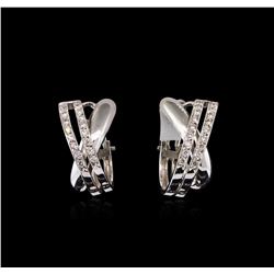 0.70ctw Diamond Earrings - 18KT White Gold