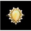 Image 2 : 2.76ct Opal and Diamond Ring - 14KT Yellow Gold