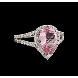 1.65ct Pink Tourmaline and Diamond Ring - 14KT White Gold