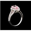 Image 3 : 1.65ct Pink Tourmaline and Diamond Ring - 14KT White Gold