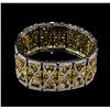 Image 1 : GIA Cert 27.39ctw Fancy Color Diamond Bracelet - 18KT Two-Tone Gold