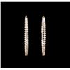 Image 1 : 11.03ctw Diamond Hoop Earrings - 18KT Rose Gold