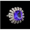 Image 1 : 8.63ct Tanzanite and Diamond Ring - 14KT White Gold